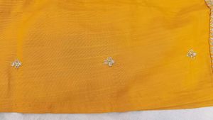 Yellow Kurta with Embroidered Sleeves