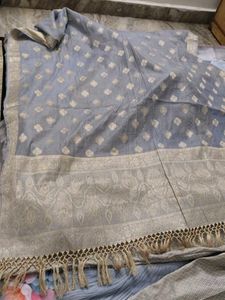 Elegant Grey Kurta Set front back same
