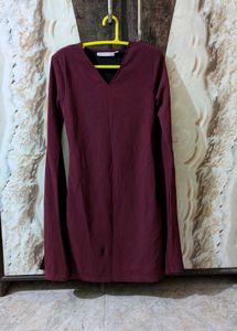 Elegant Maroon Bodycon Dress🎀✨