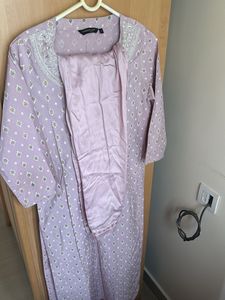 Elegant Lavender Embroidered Kurta