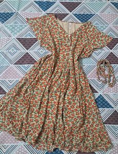 Vintage Floral Midi Dress