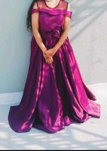 Beautiful Purple Off-Shoulder Gown