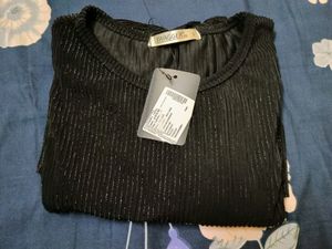 New Black Shimmer Party Wear Top