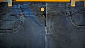 Purple Feather Denim Skirt (M)