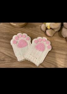 Crochet Cat Paw Fingerless Gloves