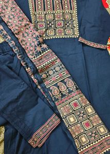 Printed Cotton Kurta Set with Dupatta &amp; Plazzo