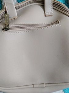 Elettivo Beige Embroidered Handbag