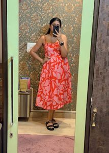 Rareism Floral Printed Smocked Dress