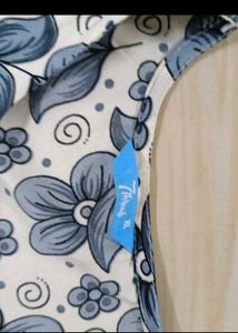 Blue Floral Print Kurta