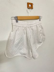 made in korea stone work Cute White Polka Dot Shor