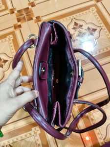 Lancaster Burgundy Monogram Tote Bag