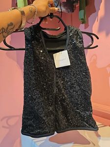 Sparkly Black Sleeveless Top