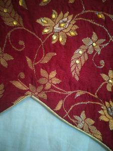 Maroon Embroidered pure silk Kurta Set