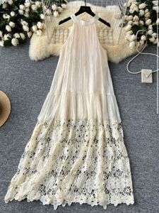 Daisy Boho Lace Trim Maxi Dress