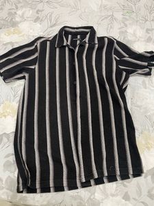 zudio Men's Striped Short Sleeve Shirt