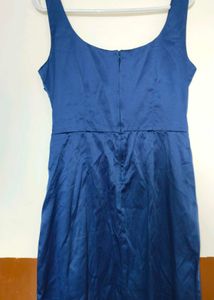 Elegant Blue Satin Cocktail Dress