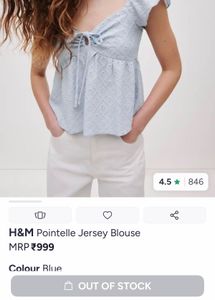 Light Blue Broderie Anglaise Tie-Front Blouse