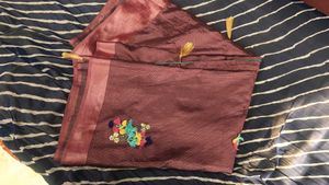 Embroidered Silk Blend Saree