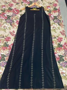 GLOBAL DESI BLACK CUT SLEEVE KURTA