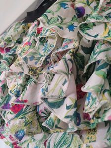 Boho Floral Ruffle Skirt