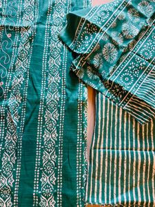 Turquoise Green Kurta Set With Dupptta