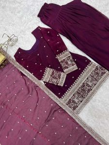 New Unused Premium HeavyEmbroidery FarshiSuit