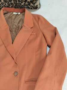 Double-breasted Orange Blazer 🧡