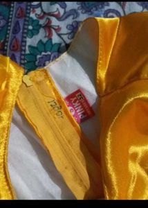 Girl's Yellow &amp; White Party Dress