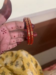Red &amp; Gold plastic bangles