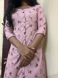 Stylish Pink Printed Kurta