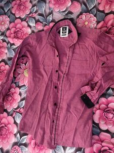 Men's Burgundy Button-Down Shirt