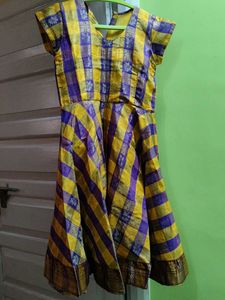 Stylish Yellow &amp; Purple Anarkali set