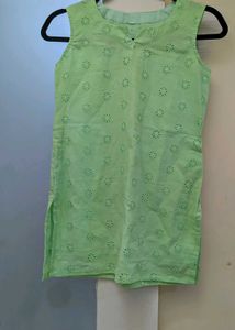 Light Green Eyelet Kurta