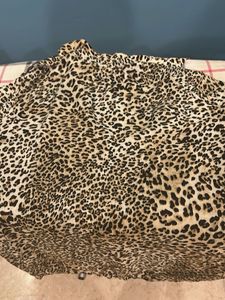 Zara Basic Leopard Print Top Medium Size