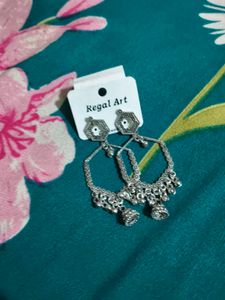 Regal Art Silver Jhumka Earrings