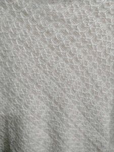 Cozy White Fringed Poncho