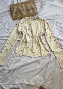 Zara Embellished Knit Top
