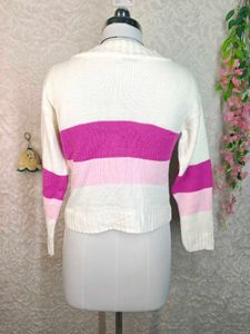 Striped V-Neck Cardigan