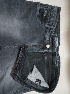 Men's Grey Washed Denim Jeans