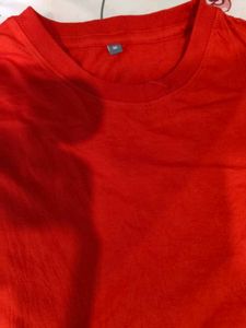 Men's Plain Red Crew Neck T-Shirt