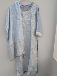Elegant Blue Kurta Set with Dupatta