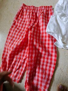 Gingham Pants and White crop top