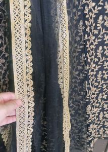Elegant Black Kurta with Dupatta and gharara