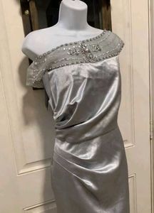 Elegant Silver Embellished Gown