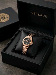 VERSACE ROSEGOLD WITH BLACK DIAL WATCH
