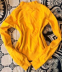 🌞 Yellow Half Zip Pullover Top