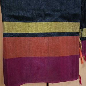 Elegant Black Saree with Gold Border