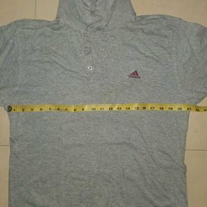 Authentic Adidas Grey Polo T-Shirt Men's