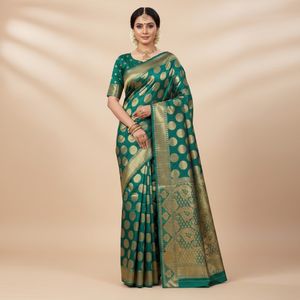 Brand new Elegant green& Gold Saree