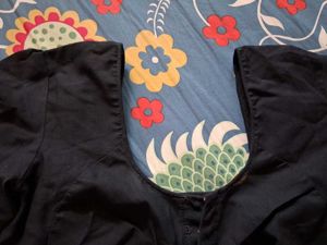 Embellished Black Cotton Blouse